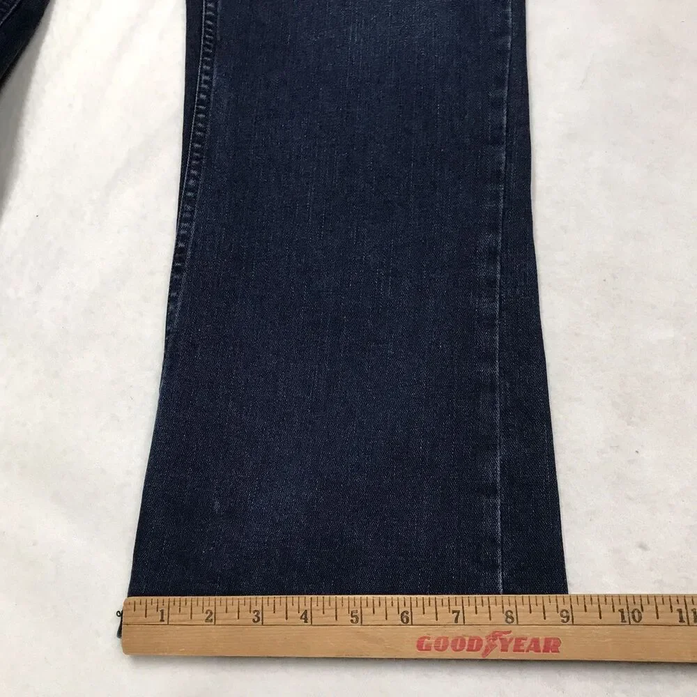 DEVIL DOG Bootcut Jeans Men 34/30 (36x30 fit) Relaxed Dark Raw Whisker Stretch